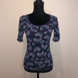 3/4 Blue Heart Top